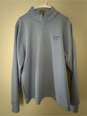 Fennec We-Ko-Pa Golf Club Blue & White Striped Half-Zip Long Sleeve Shirt
